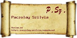 Paczolay Szilvia névjegykártya