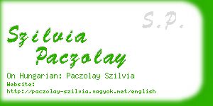 szilvia paczolay business card